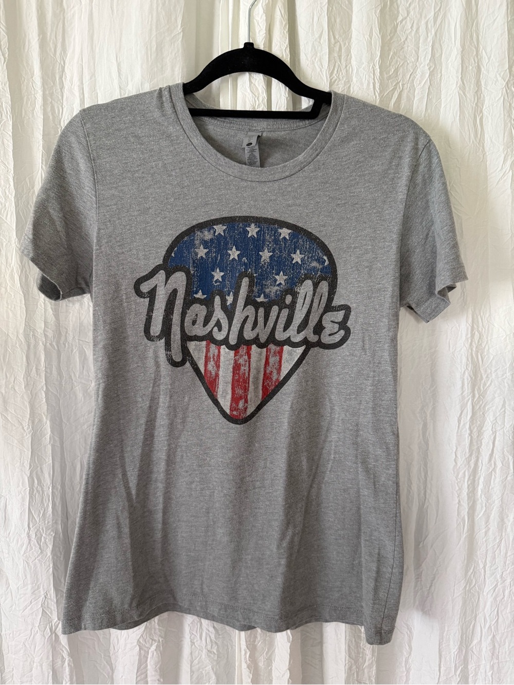 Next Level Apparel Nashville Heather Gray Crewneck Graphic Tee Gray Large (Read)